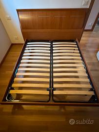 Letto matrimoniale legno con doppia rete a doghe