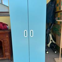 Guardaroba Smastad Ikea bianco/blu con cesto estr.