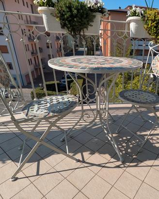 Tavolo e 4 sedie da balcone giardino 