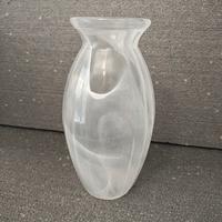 Vaso in vetro o pallino bianco vintage