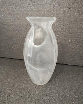 Vaso in vetro o pallino bianco vintage