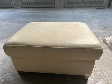 pouf vera pelle di colore bianco