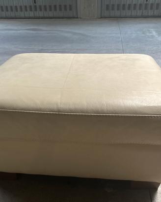 pouf vera pelle di colore bianco