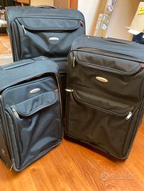 Set 3 valigie/trolley nere morbide di varie dimens
