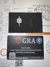 Anello in argento con moissanite 1ct