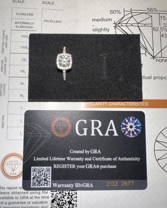 Anello in argento con moissanite 1ct