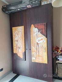 Letto a Scomparsa con Armadio in Legno su Misura