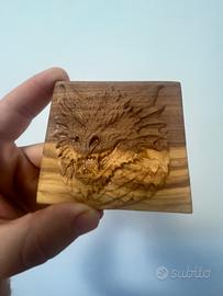 Bassorilievo 3D in legno – Drago – Lavorazione CNC