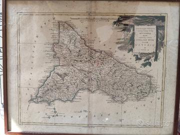 carta geografica antica Sicilia 1782 