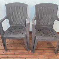 Sedie plastica esterno colore marrone