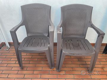 Sedie plastica esterno colore marrone