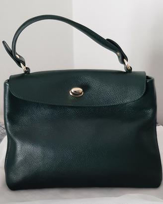 borsa in pelle verde scuro 