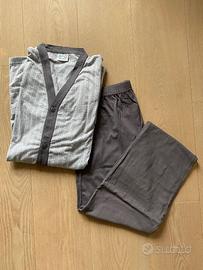 Pigiama uomo a manica lunga grigio Denny's, 50.