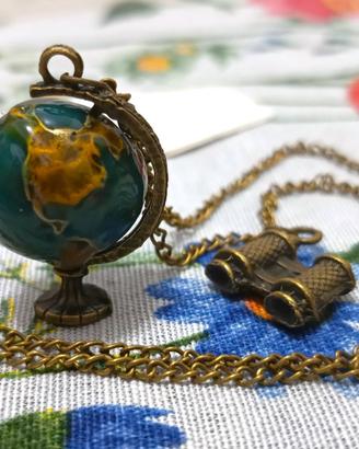 Collana Mappamondo + Binocolo Pianeta Terra Earth