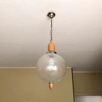 Lampadario a sfera in vetro smerigliato