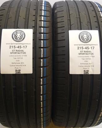 2 GOMME 215 45 17 GT RADIAL A67498