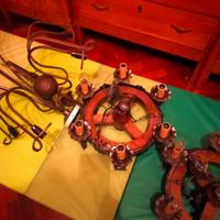coppia di lampadari tondi ruota