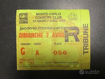 Ticket Monte Carlo Country Club 7/4/1985