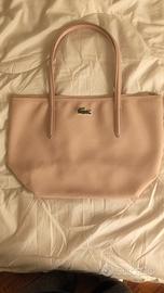 Borsetta tote Lacoste, rosa pale