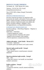 Operaio/adetto alle pulizie/lavapiatti/fachhino