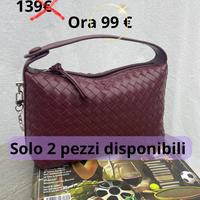 Borsa in pelle morbida intrecciata bordeaux