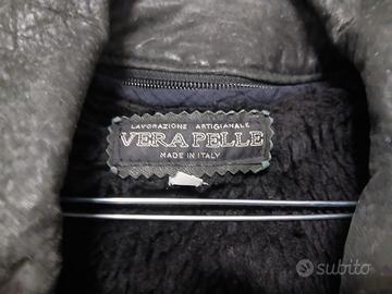 Giacca vera pelle nera vintage artigianale – Made