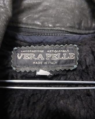 Giacca vera pelle nera vintage artigianale – Made