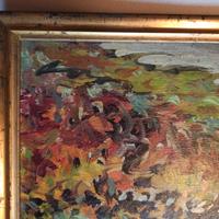 dipinto a olio su tavola, anni 50