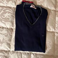 Maglione SUN 68 blu tg XXL cotone e cashmere