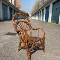 Sedia in legno per bambole vintage