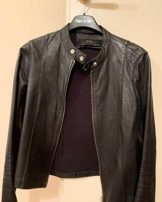 Giubbotto pelle Zara nero taglia S donna