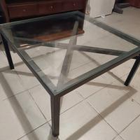 Tavolo in vetro e ferro battuto