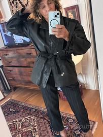Giacca vera pellle con cintura