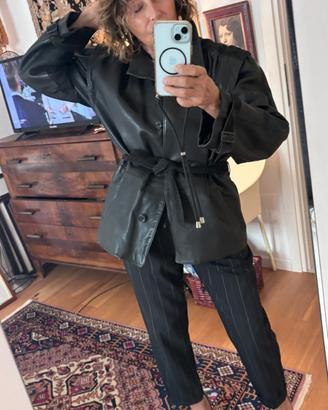 Giacca vera pellle con cintura