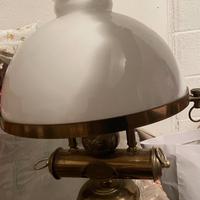 Lampada a sospensione Vintage in OTTONE e OPALINA