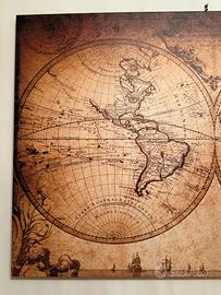 Quadro stile antico con mappamondo