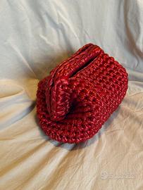 clutch bag rossa metallizata