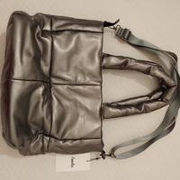 Borsa donna argento in pelle