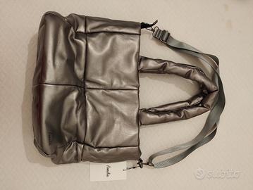 Borsa donna argento in pelle