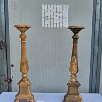 antica coppia di candelieri 