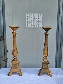 antica coppia di candelieri 