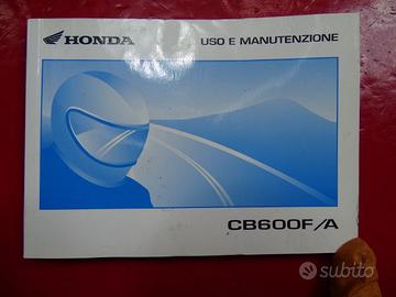 LIBRETTO USO E MANUTENZIONE HONDA CB600F