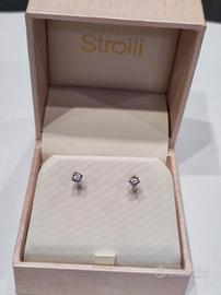 orecchini oro bianco punto luce