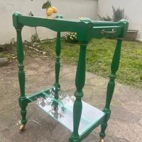 Carrello bar verde smeraldo e oro 