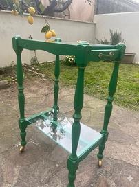 Carrello bar verde smeraldo e oro 