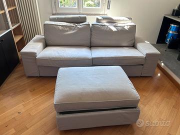 Divano IKEA con pouf contenitore e poggiatesta