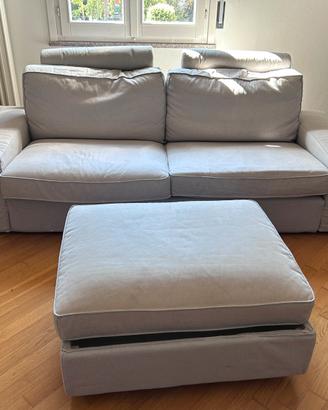 Divano IKEA con pouf contenitore e poggiatesta