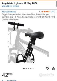 Seggiolino bici per MTB su canna