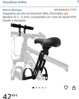 Seggiolino bici per MTB su canna