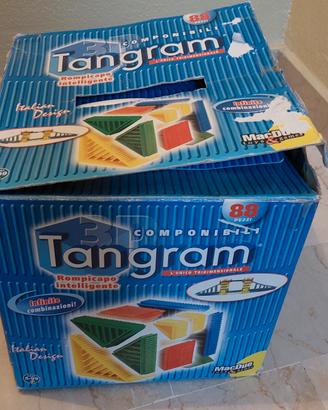 Tangram 3d, gioco rompicapo, vintage.